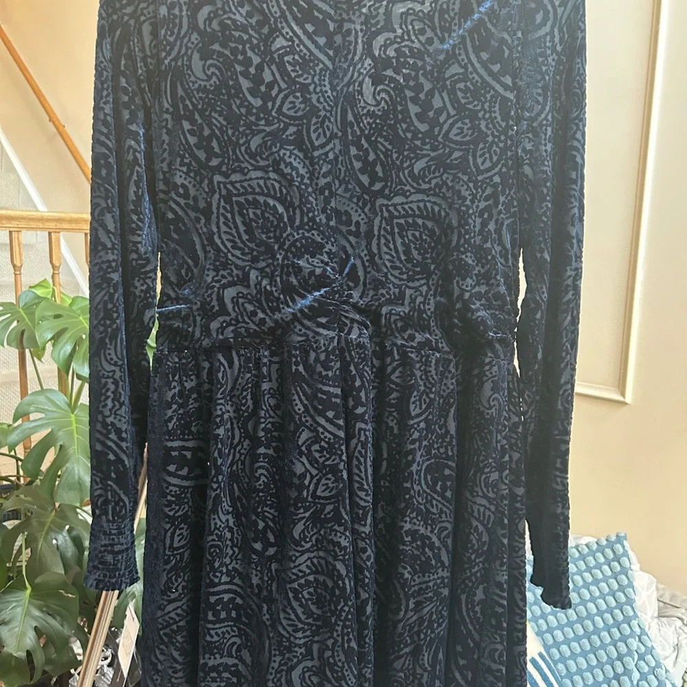 Tommy Hilfiger Womens Velvet Burnout Fit & Flare Dress - Picture 5 of 7